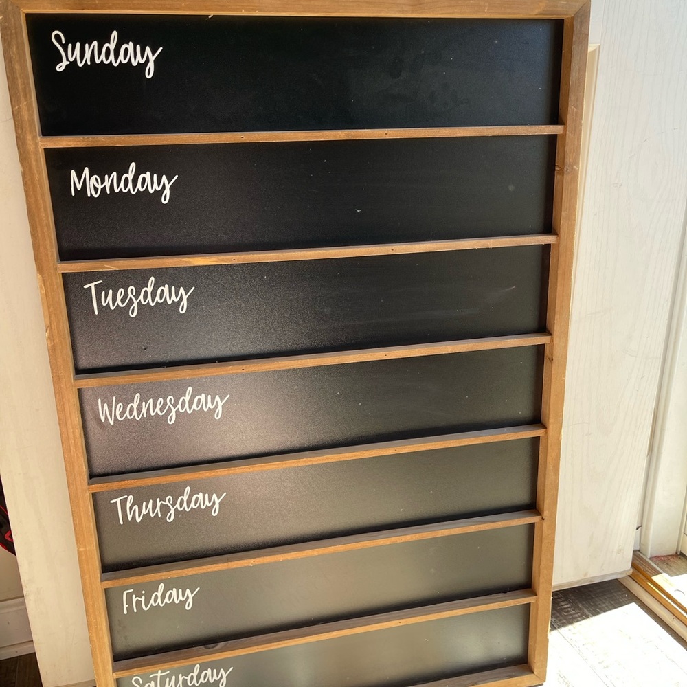 Weekly Black Chalkboard Calendar